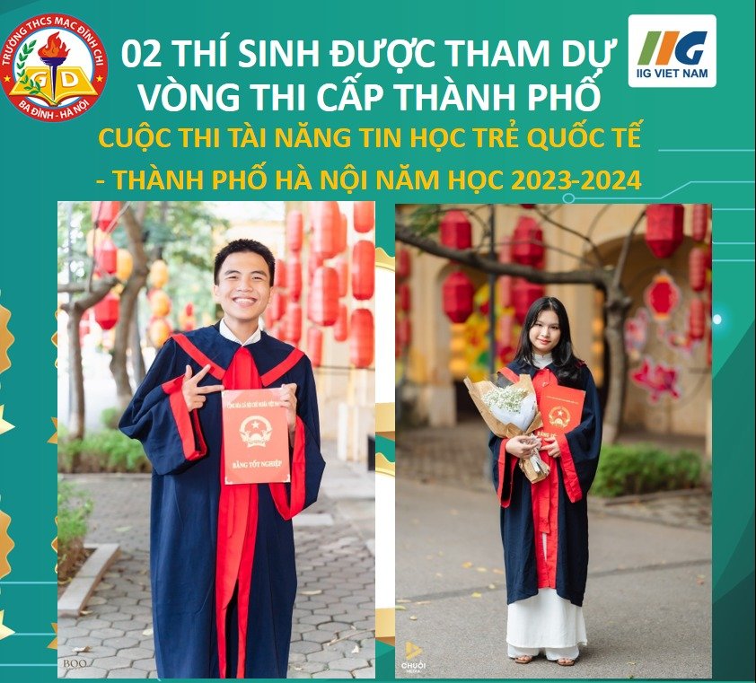 Học sinh trường THCS Mạc Đĩnh Chi nằm trong Top 5 thí sinh có điểm thi cao nhất Cuộc thi tài năng Tin học trẻ quốc tế